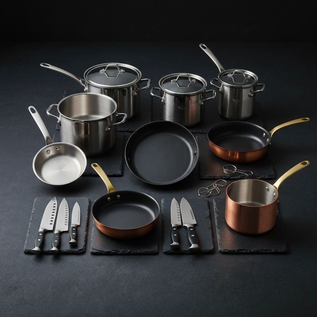 Complete Made In Cookware set — stainless clad, carbon steel, copper, and knives