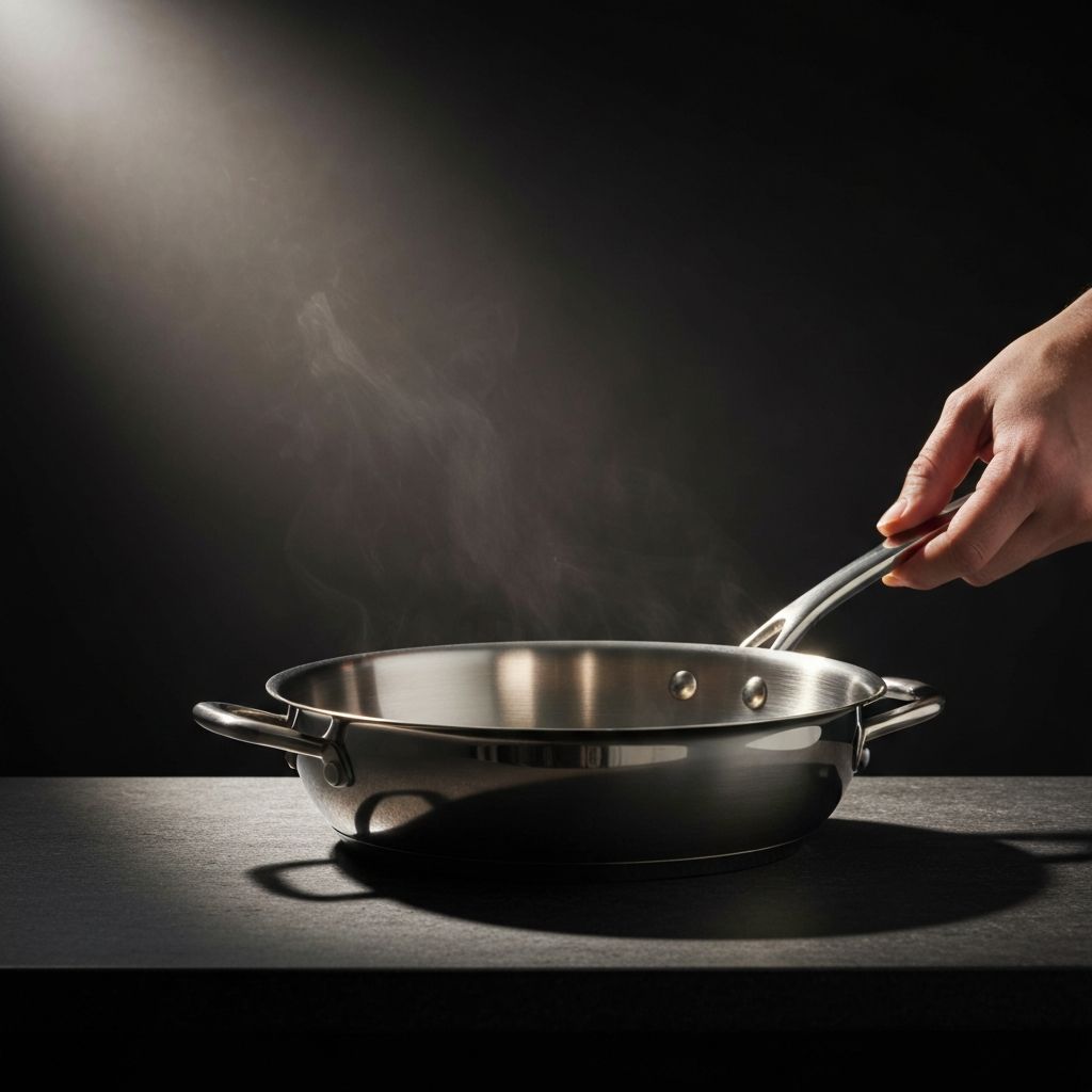Polishing a premium stainless steel pan